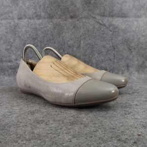 Earthies Shoes Womens 7 Ballet Flats Fashion Cap Toe Classic Career Leather Grey